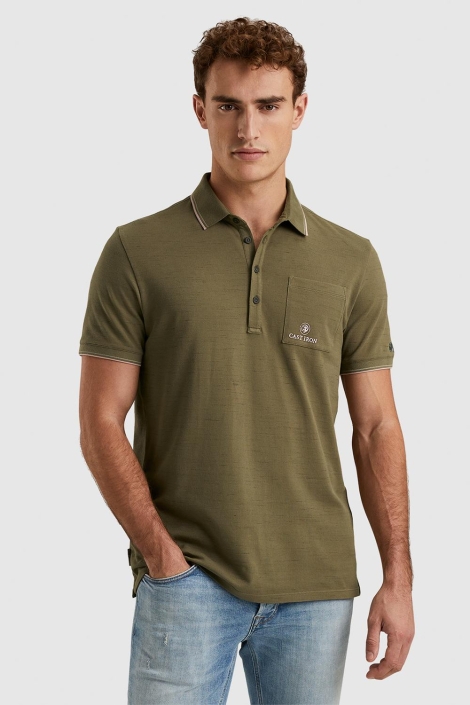 Cast Iron short sleeve polo injected cotton